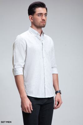 پیراهن مردانه لینن دیپلمات