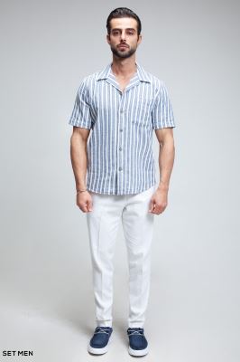 پیراهن مردانه کنفی آستین کوتاه