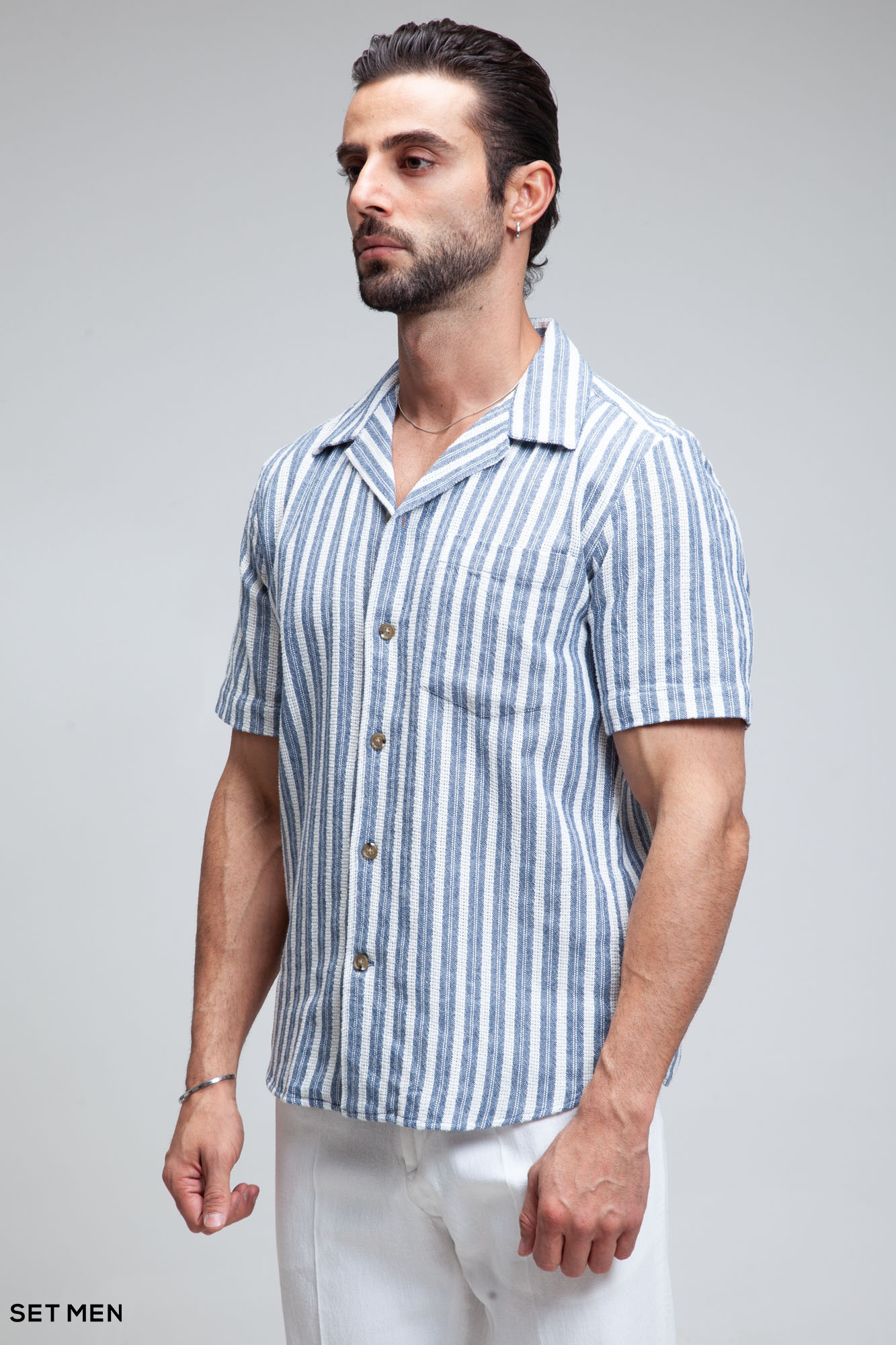 پیراهن مردانه کنفی آستین کوتاه