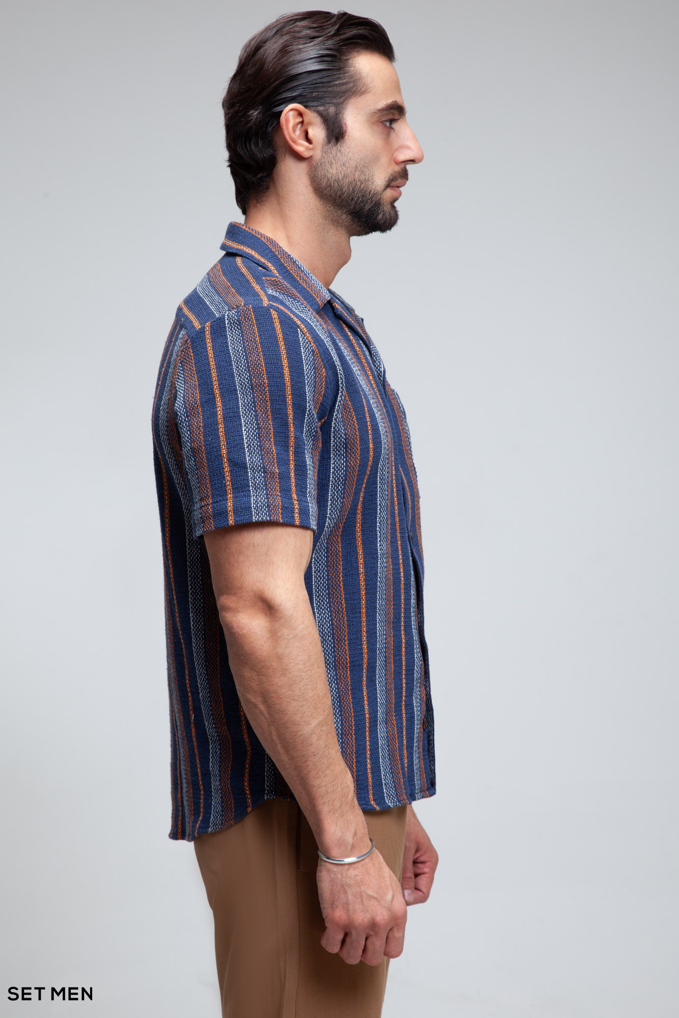 پیراهن مردانه کنفی آستین کوتاه