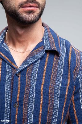 پیراهن مردانه کنفی آستین کوتاه