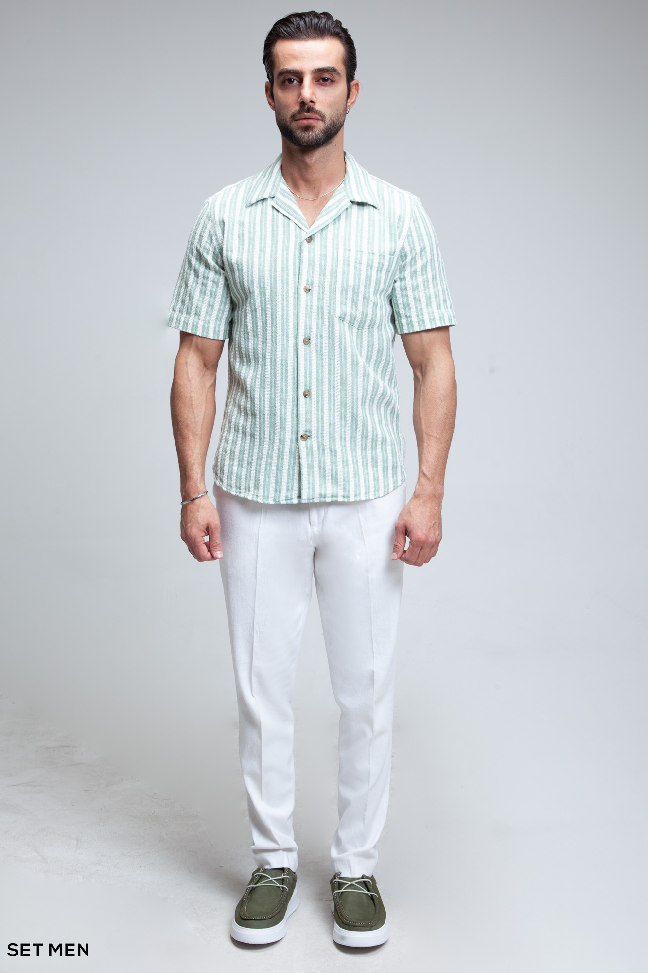 پیراهن مردانه کنفی آستین کوتاه