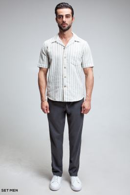 پیراهن مردانه کنفی آستین کوتاه