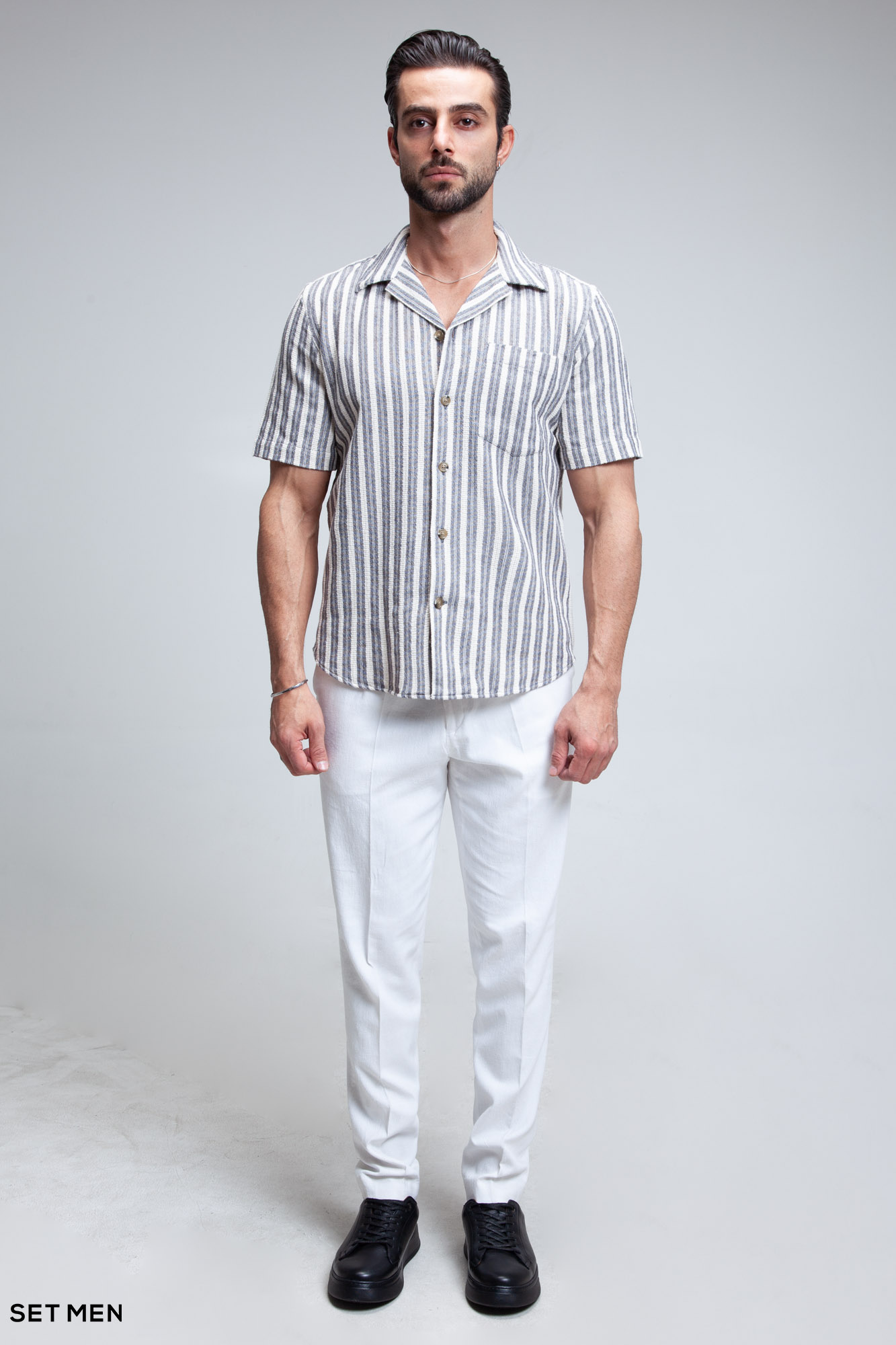 پیراهن مردانه کنفی آستین کوتاه