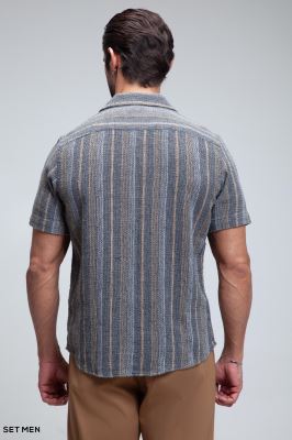 پیراهن مردانه کنفی آستین کوتاه