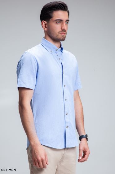 پیراهن مردانه آستین کوتاه لینن پیراهن مردانه آستین کوتاه لینن