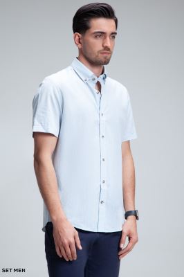 پیراهن مردانه آستین کوتاه لینن