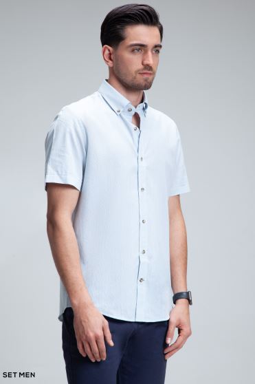 پیراهن مردانه آستین کوتاه لینن پیراهن مردانه آستین کوتاه لینن
