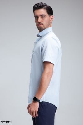 پیراهن مردانه آستین کوتاه لینن