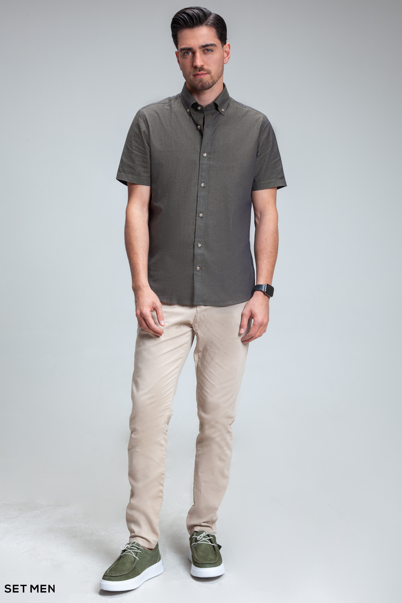 پیراهن مردانه آستین کوتاه لینن
