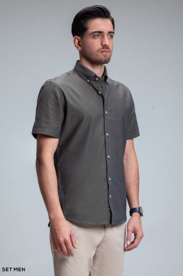 پیراهن مردانه آستین کوتاه لینن پیراهن مردانه آستین کوتاه لینن