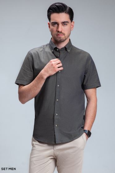 پیراهن مردانه آستین کوتاه لینن پیراهن مردانه آستین کوتاه لینن