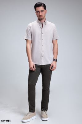 پیراهن مردانه آستین کوتاه لینن