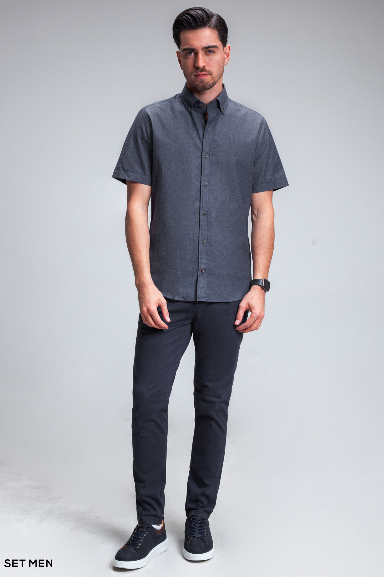 پیراهن مردانه آستین کوتاه لینن