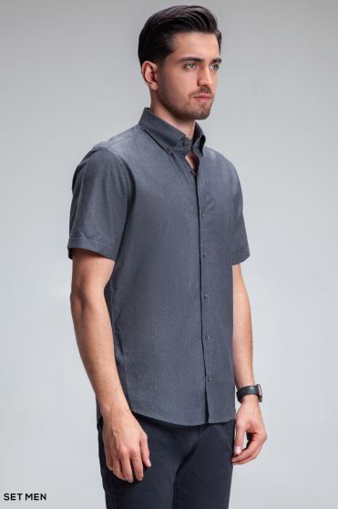 پیراهن مردانه آستین کوتاه لینن پیراهن مردانه آستین کوتاه لینن