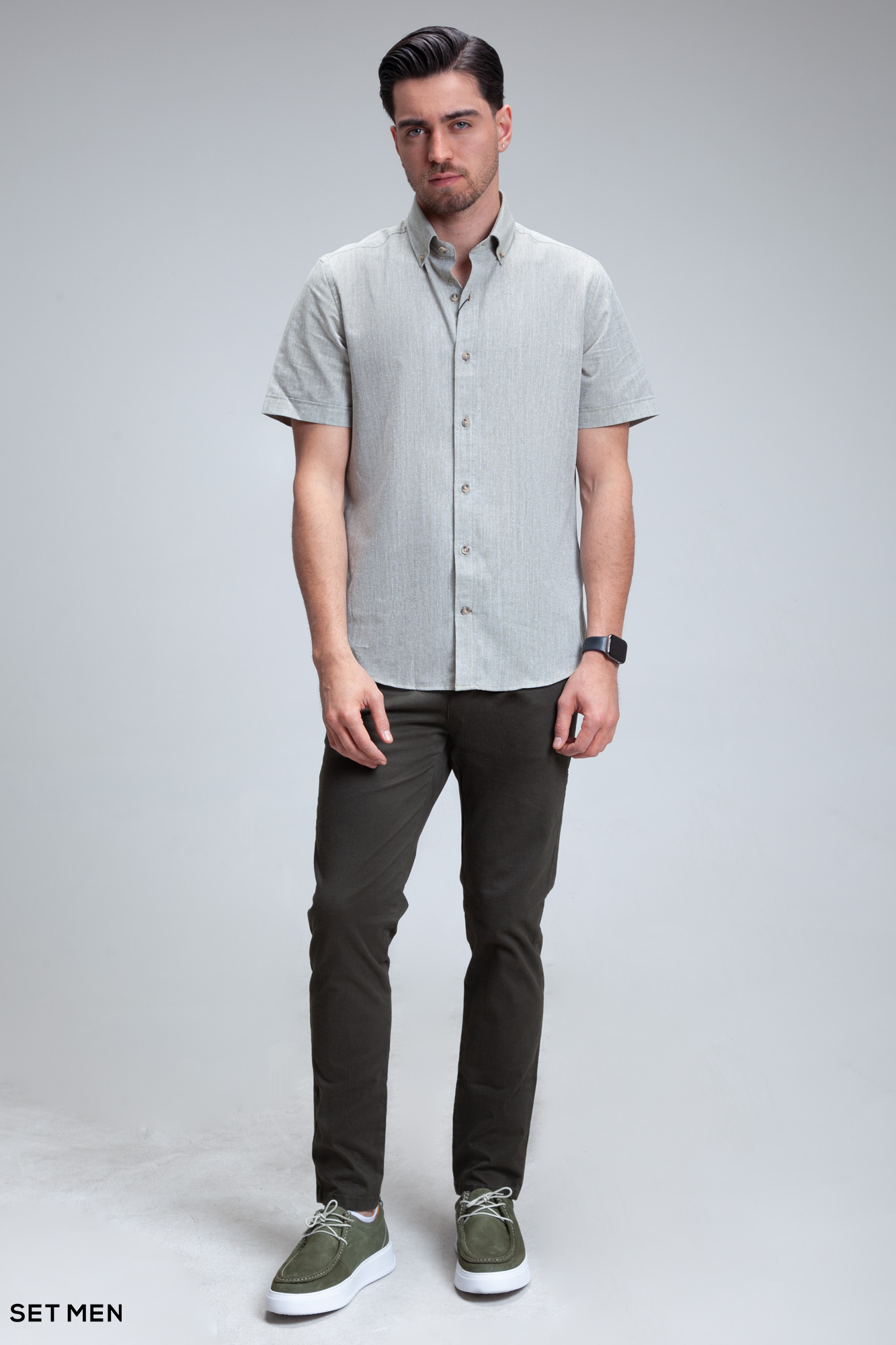 پیراهن مردانه آستین کوتاه لینن