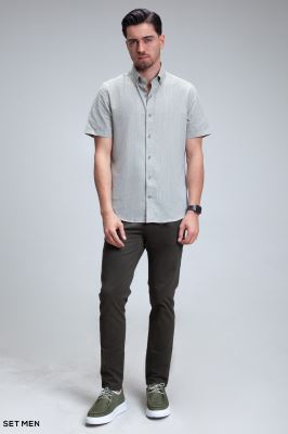 پیراهن مردانه آستین کوتاه لینن