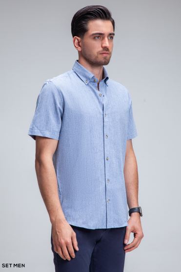 پیراهن مردانه آستین کوتاه لینن پیراهن مردانه آستین کوتاه لینن