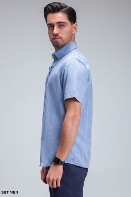 پیراهن مردانه آستین کوتاه لینن