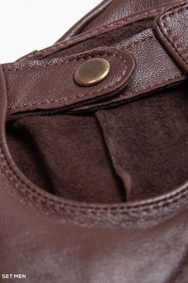 دستکش چرم دکمه دار