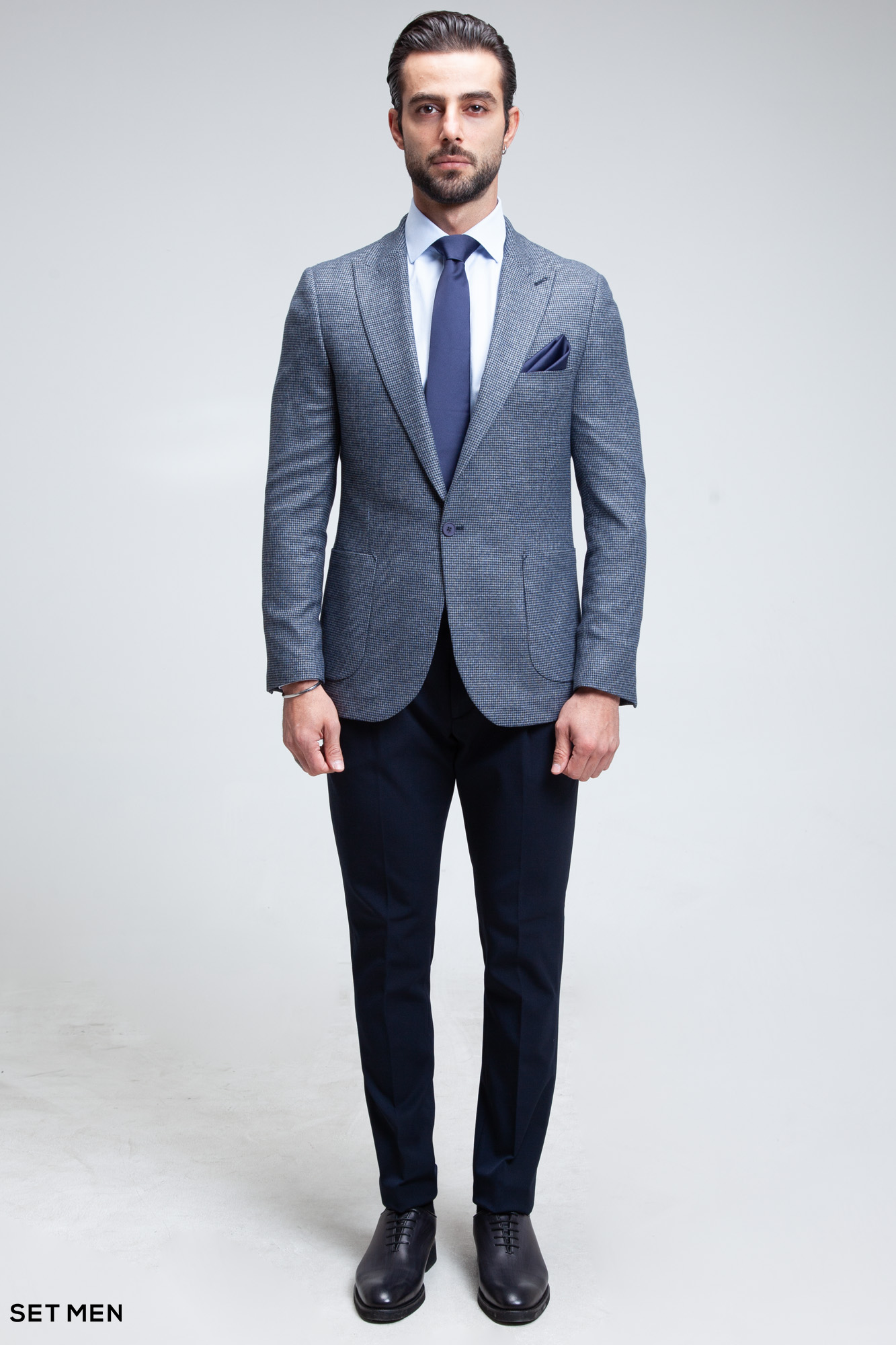 کت تک مردانه یقه بلیزر تک دکمه پیردوپل