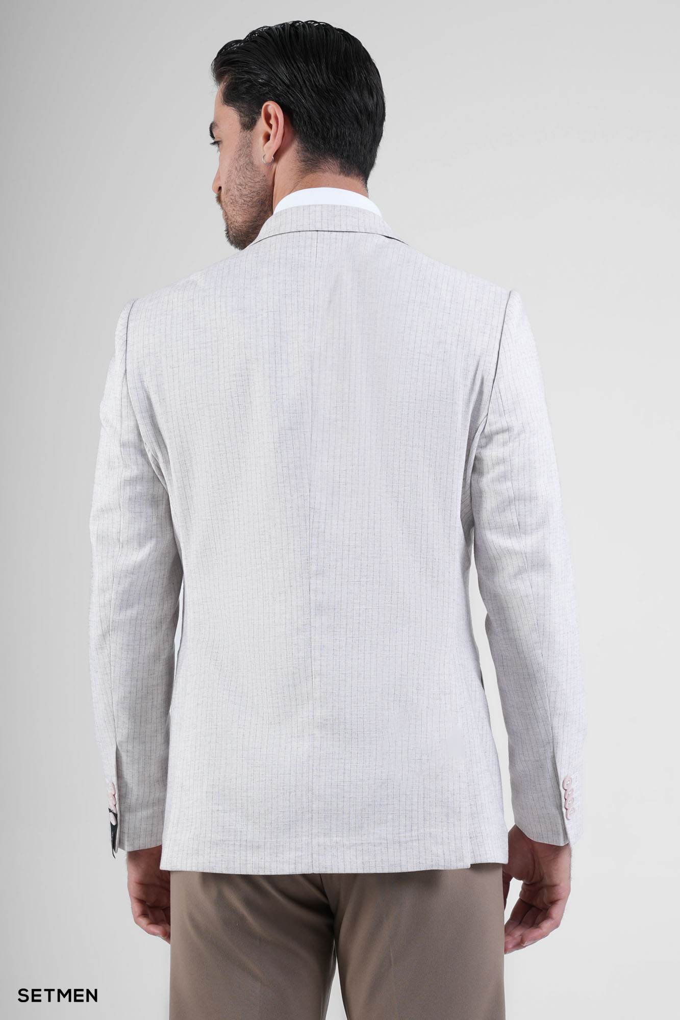 کت تک مردانه دبل برست لینن دیپلمات