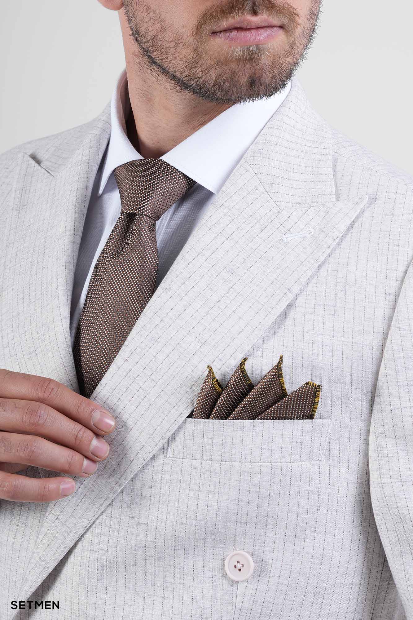 کت تک مردانه دبل برست لینن دیپلمات