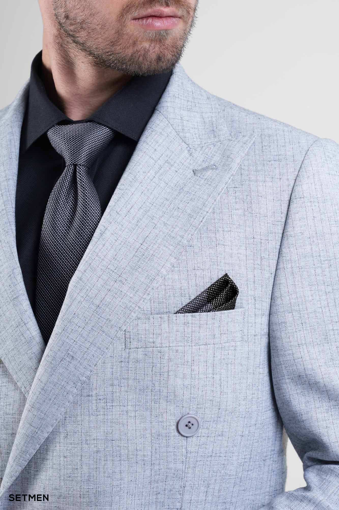 کت تک مردانه دبل برست لینن دیپلمات