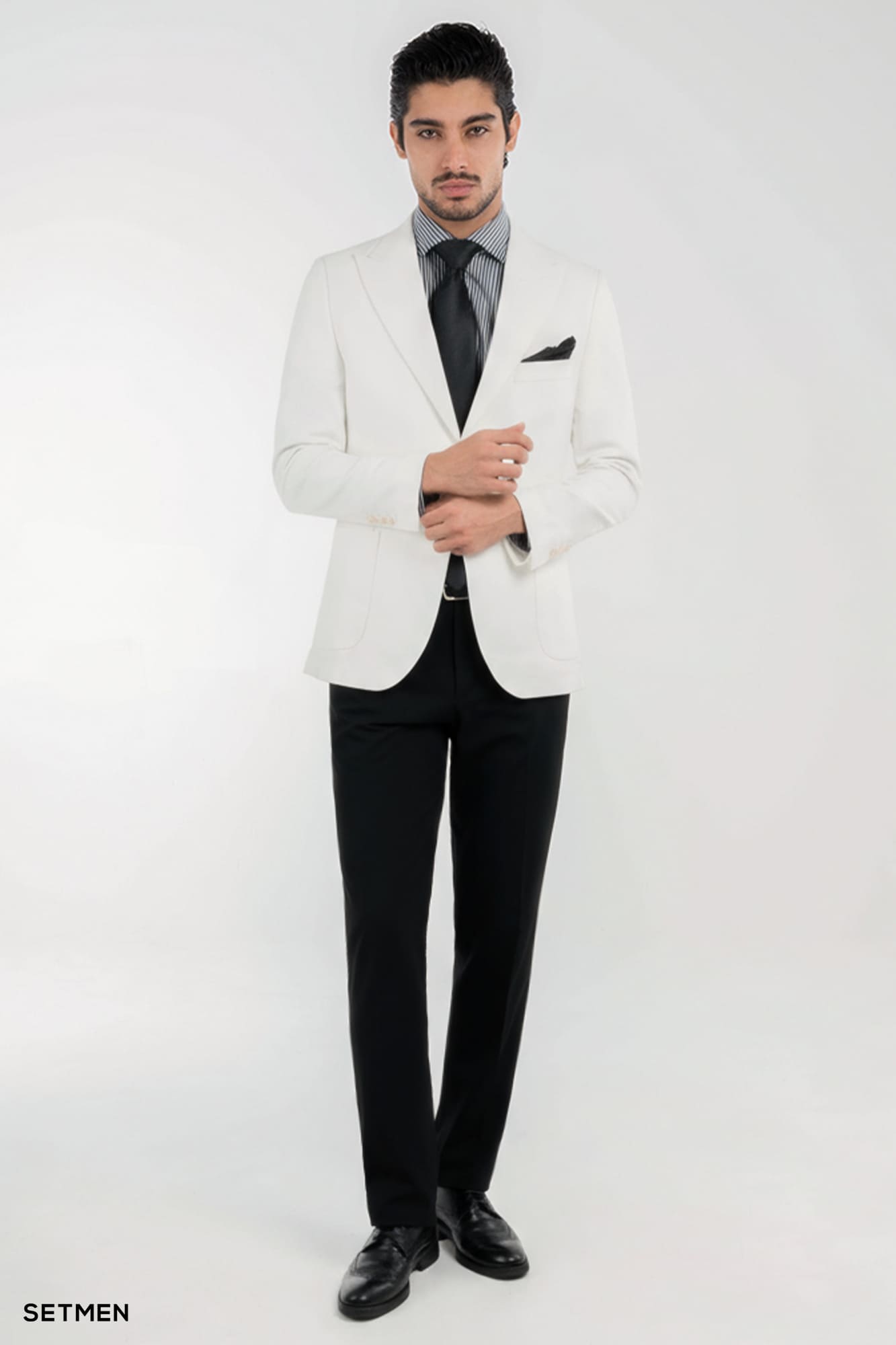 کت تک مردانه نیم آستر دو دکمه یقه ایتالیایی