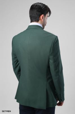 کت تک مردانه نیم آستر دو دکمه یقه ایتالیایی