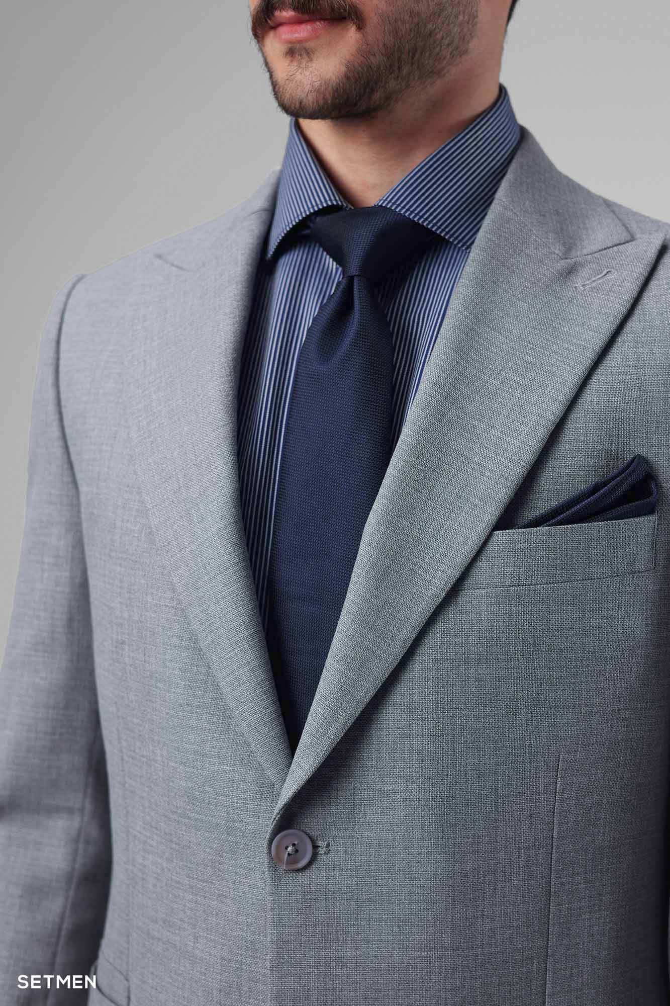 کت تک مردانه نیم آستر دو دکمه یقه ایتالیایی