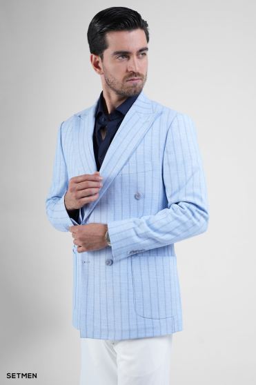 کت مردانه نیم آستر شش دکمه دیپلمات