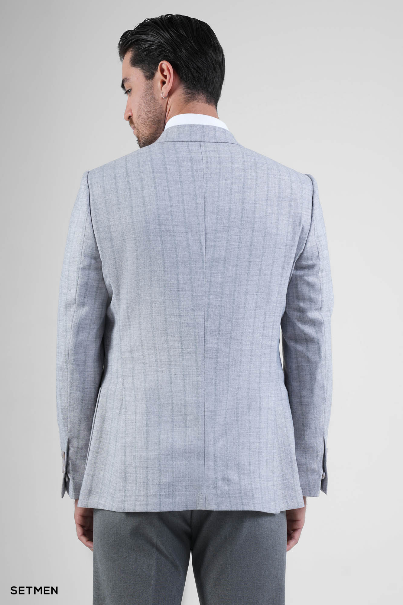 کت مردانه نیم آستر شش دکمه دیپلمات