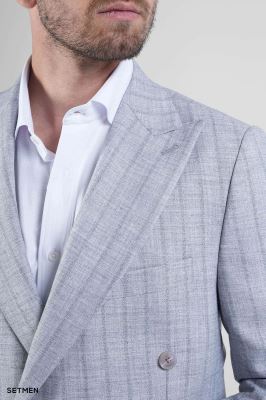 کت مردانه نیم آستر شش دکمه دیپلمات