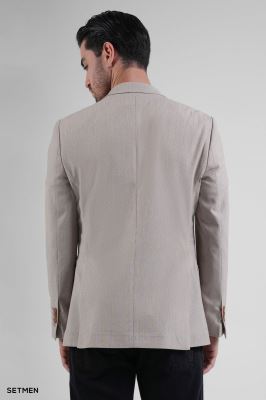 کت تک مردانه دودکمه نیم آستر پارچه GOFRE