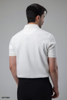 تیشرت یقه دار ژاکارد کلاسیک