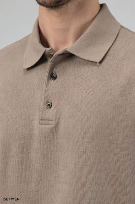 تیشرت یقه دار ژاکارد کلاسیک