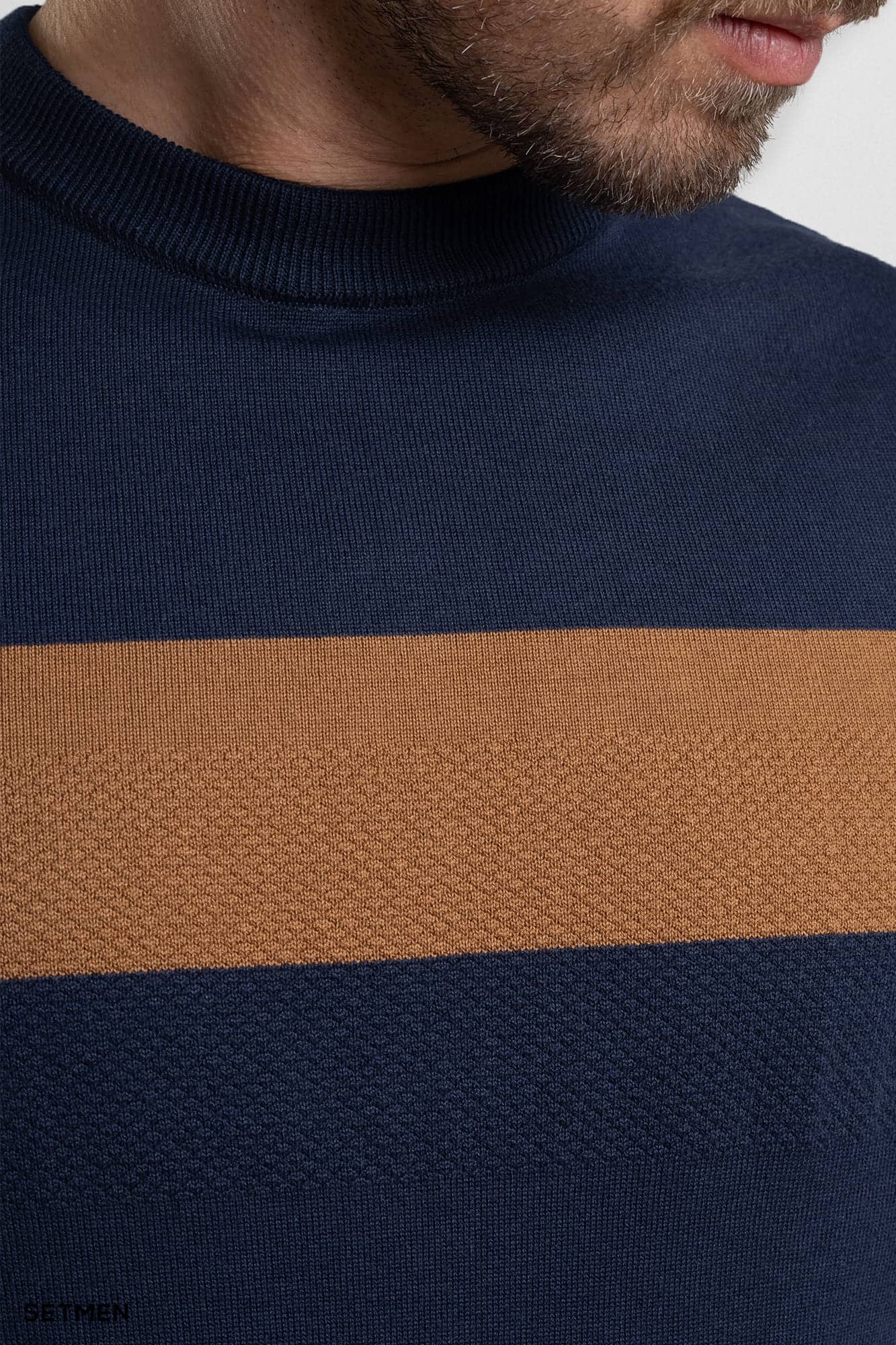 تیشرت مردانه یقه گرد بافت اولد مانی