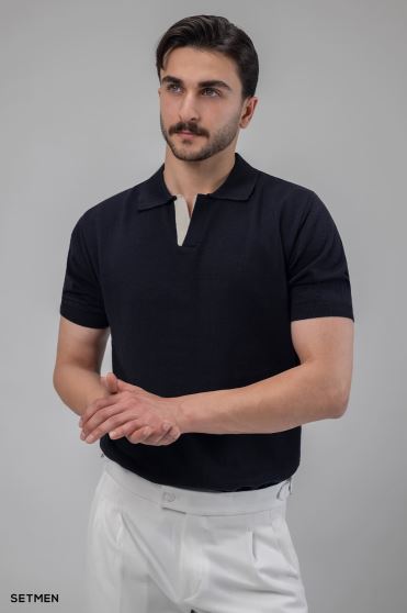 تیشرت یقه هفت بافت اولد مانی تیشرت یقه هفت بافت اولد مانی