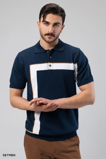 تیشرت یقه سه دکمه بافت اولد مانی تیشرت یقه سه دکمه بافت اولد مانی