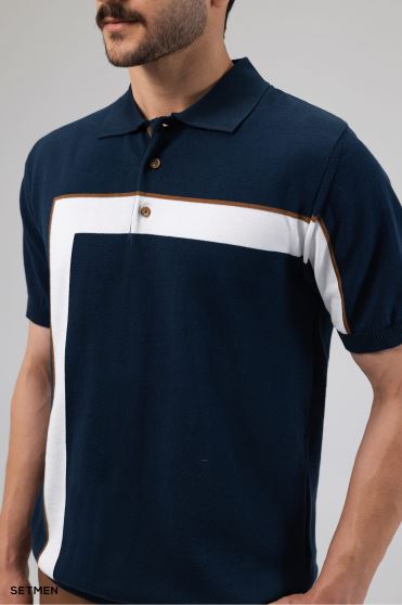 تیشرت یقه سه دکمه بافت اولد مانی تیشرت یقه سه دکمه بافت اولد مانی