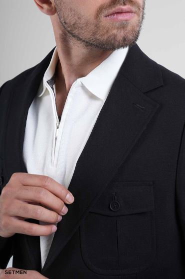 کت تک مردانه نیم آستر لینن سافاری کت تک مردانه نیم آستر لینن سافاری