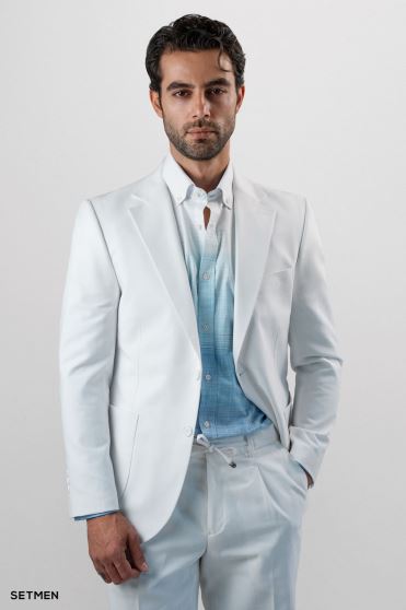 کت تک مردانه نیم آستر جیب پاکتی