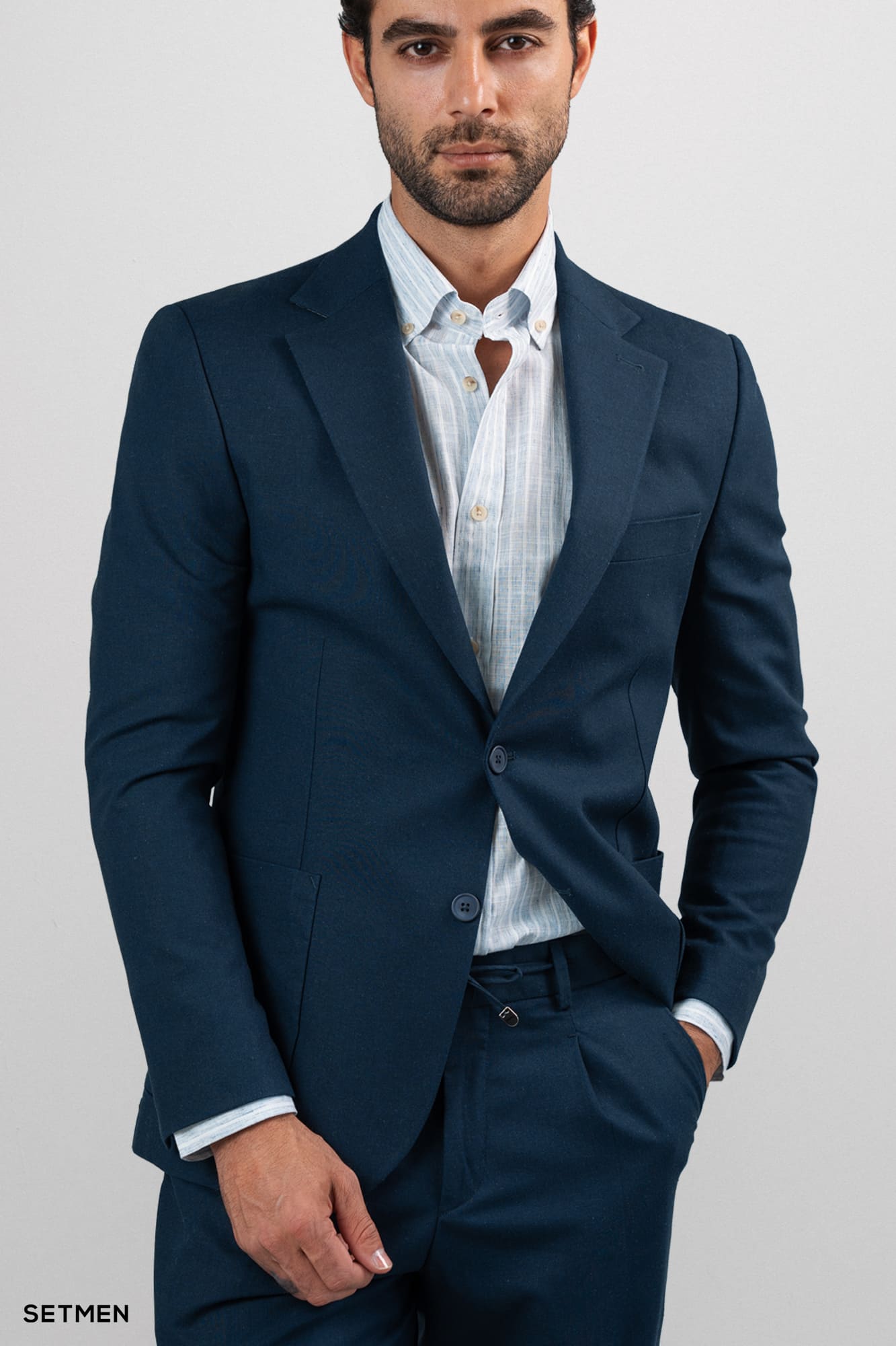 کت تک مردانه نیم آستر جیب پاکتی