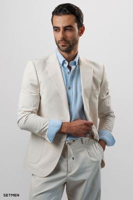 کت تک مردانه نیم آستر جیب پاکتی