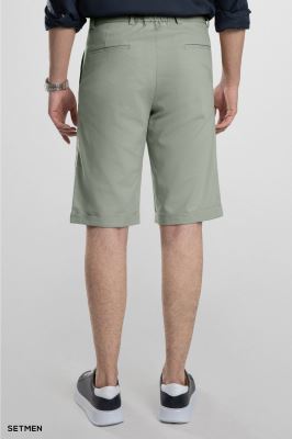 شلوارک لینن پیل دار کمر کش