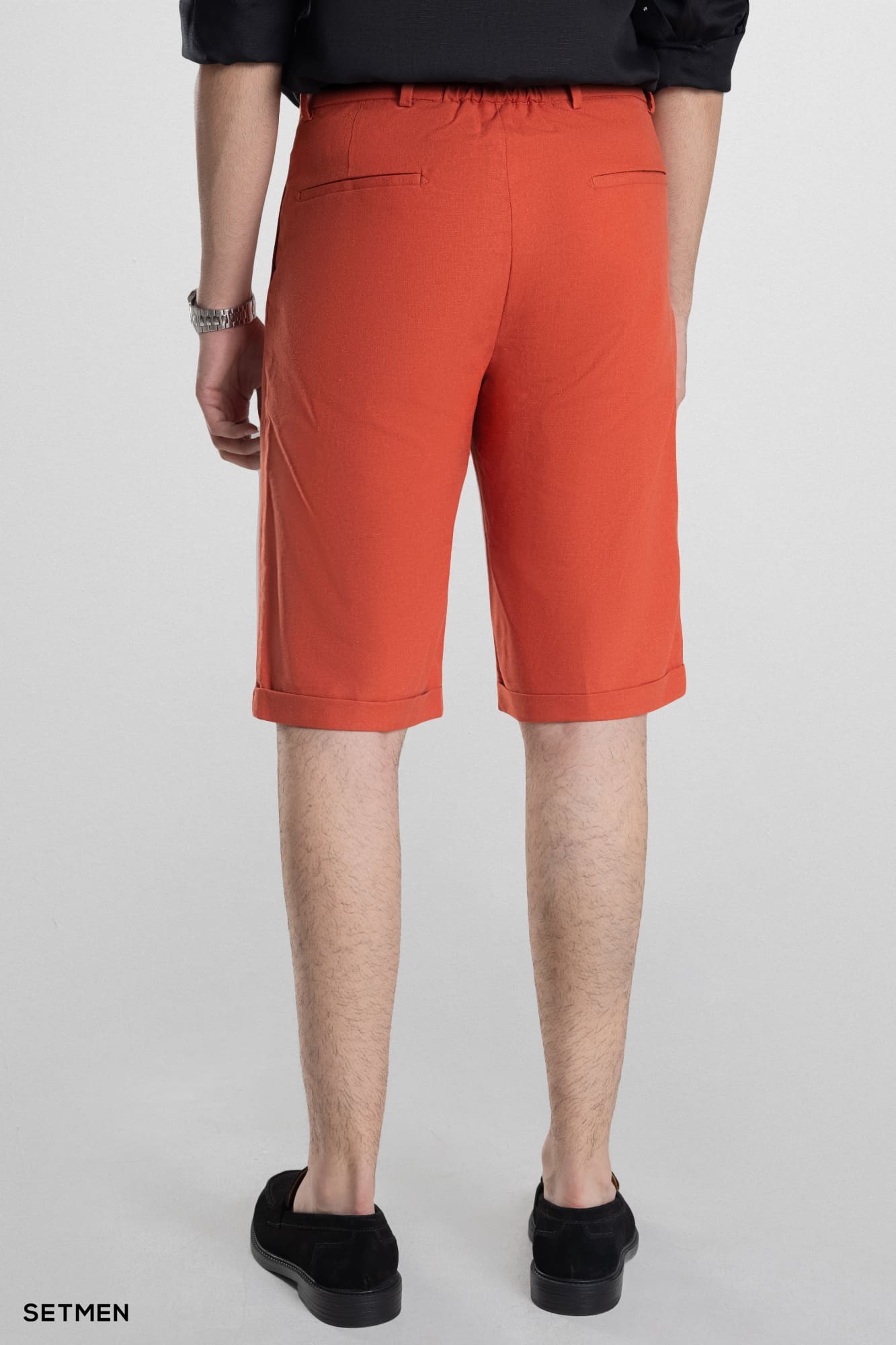 شلوارک لینن پیل دار کمر کش