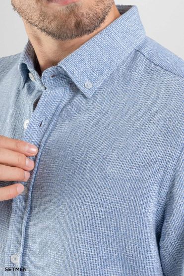 پیراهن مردانه آستین کوتاه کنفی