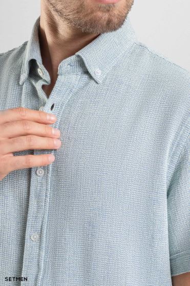 پیراهن مردانه آستین کوتاه کنفی