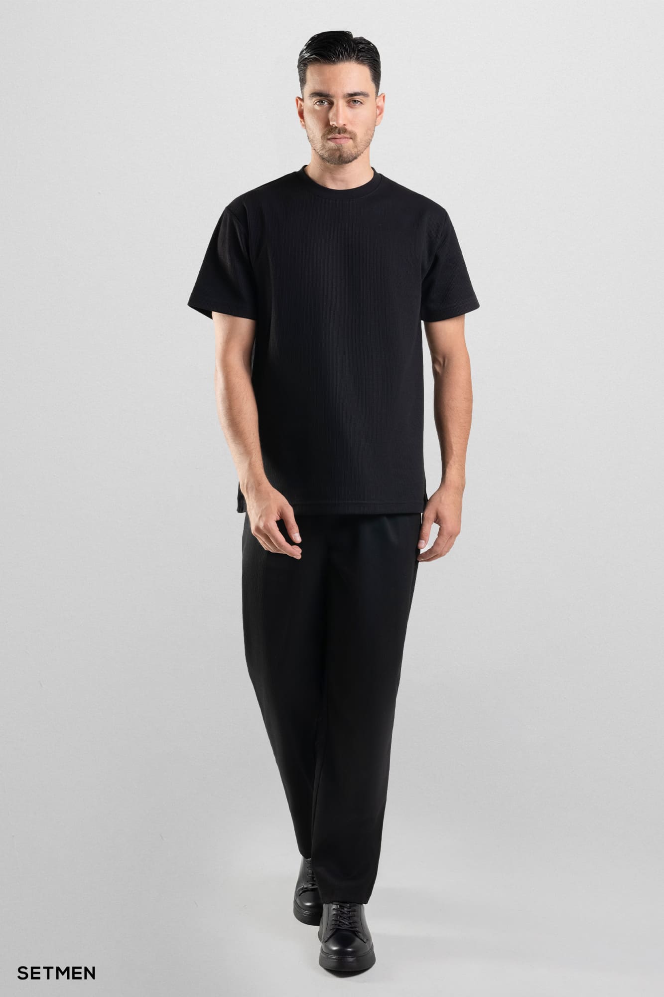 تیشرت مردانه ژاکارد یقه گرد